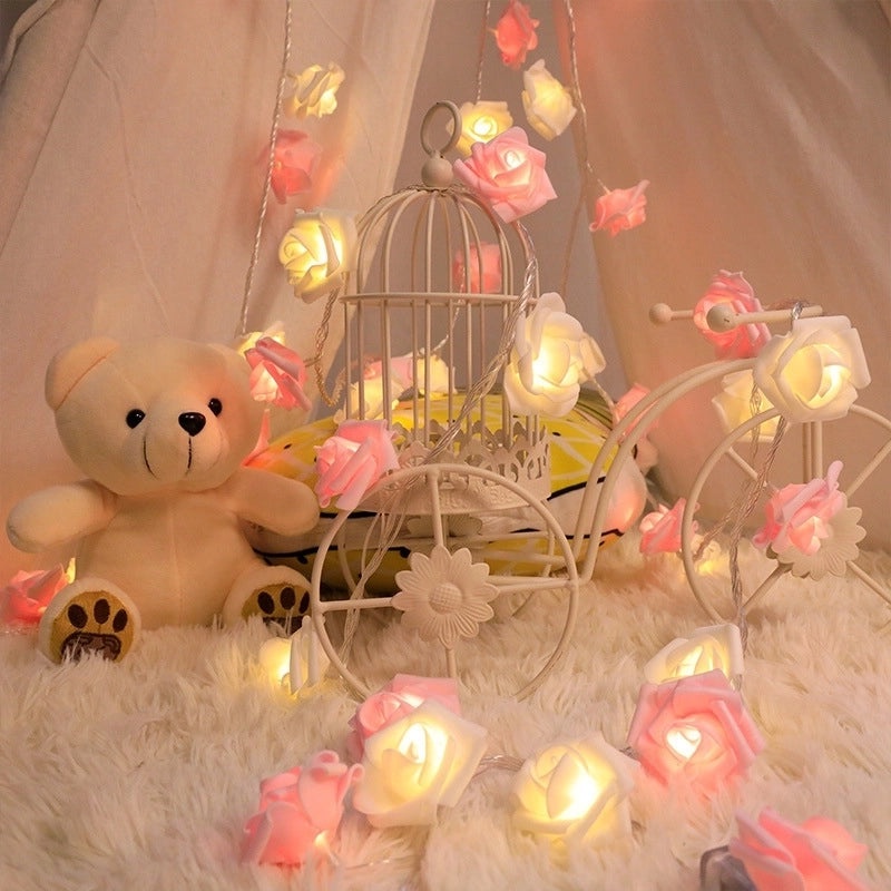 Valentine's Day Rose PVC String Lights Cute Party Decoration | Home Decor Lighting