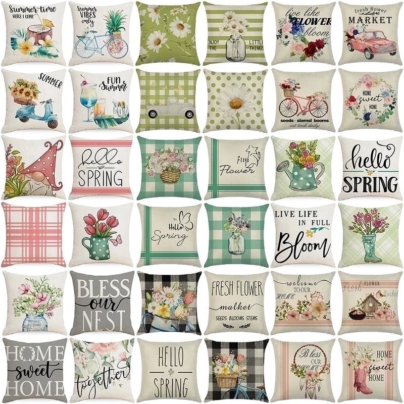 Rustic Floral Linen Pillow Covers | Home Decor & Bedding