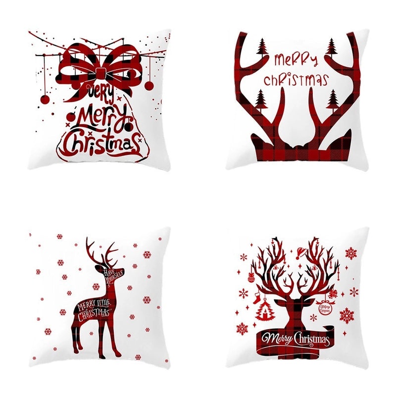 Christmas Ethnic Letter Elk Pillow Covers for Couch Sofa Decor | Home Decor Cushions