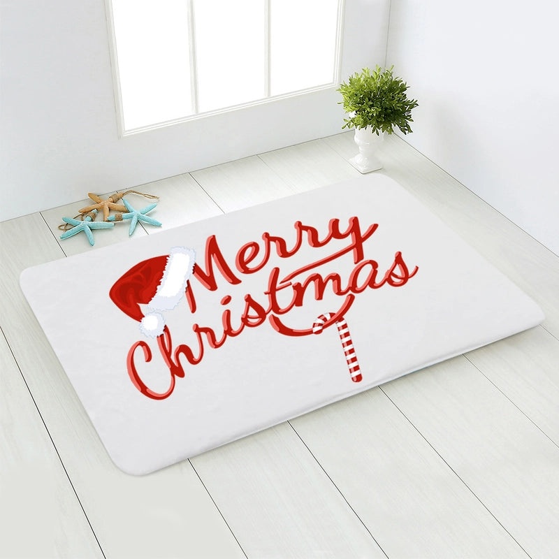 Holiday Santa Snowman Flannel Floor Mat Cozy Christmas Decor|Home & Living/Seasonal Decorations