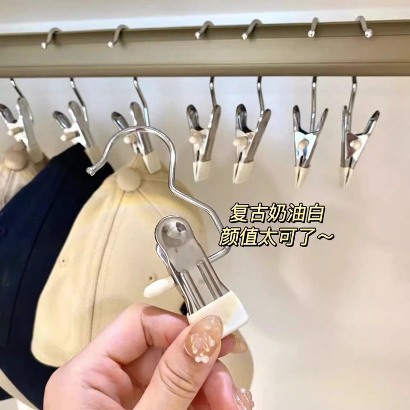 Stainless Steel Clothes Clips with Plastic Hooks Non-slip Seamless Socks Underwear Drying Household Multi-use Pegs|Home & Living