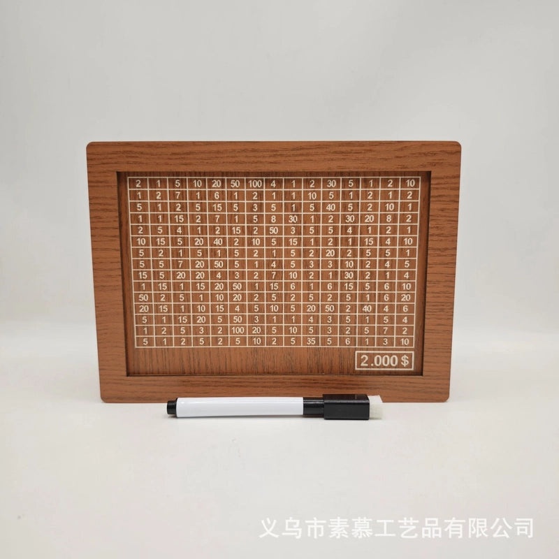 Retro Wooden Square Coin Bank with Number Design | Home Decor & Coin Banks