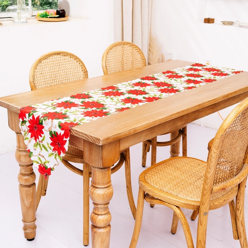 Festive Santa Claus Floral Indoor Tablecloth for Christmas Decor|Home Decor & Table Linens