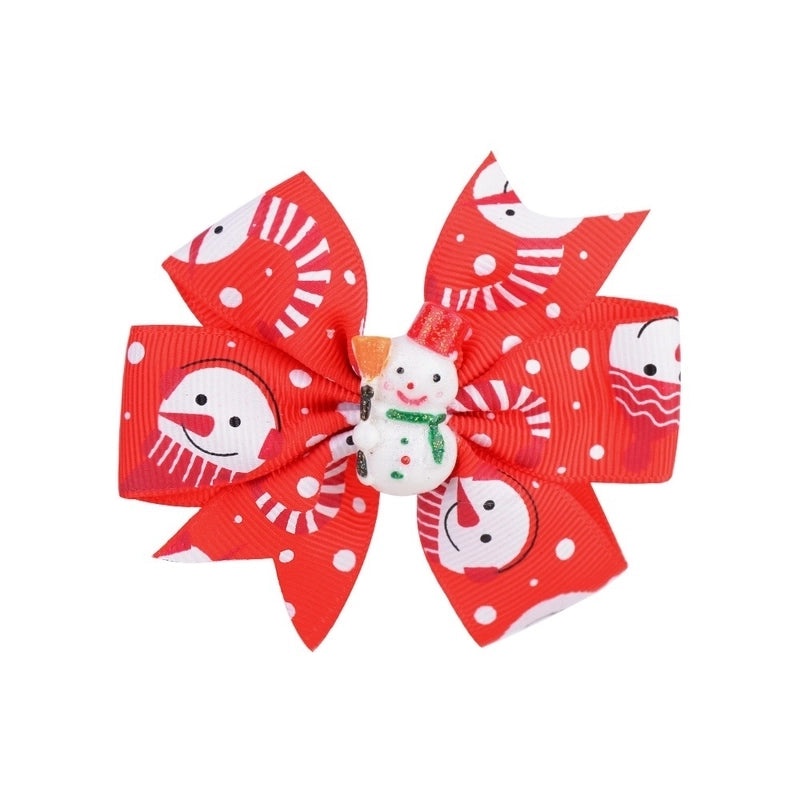 Festive Santa Claus and Snowflake Hairpin for Christmas | Holiday Hair Accessories