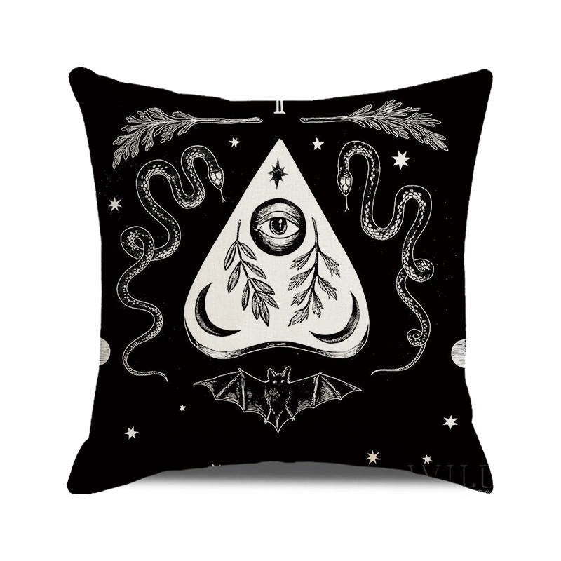 Halloween Skull Cotton Pillow Covers Retro Punk Style for Couch Sofa Decor|Home Decor & Pillows