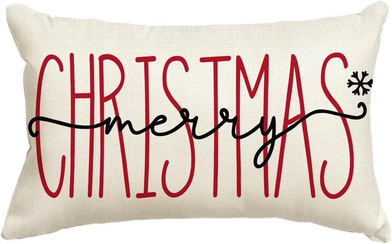 Christmas Holiday Linen Pillow Covers for Couch & Sofa | Home Decor