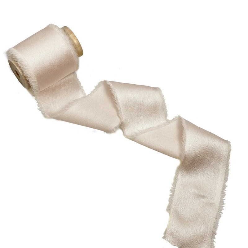 Soft Satin Hand-Torn Burlap Ribbon for Hair Flowers and Christmas Decoration|Craft Supplies & Ribbons