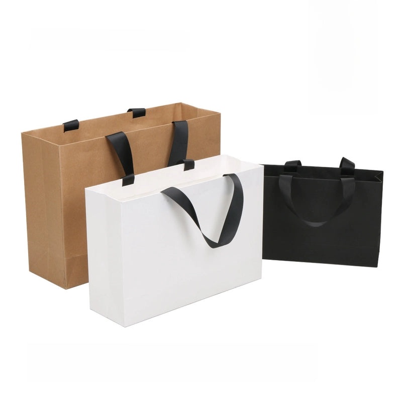 Blank Kraft Paper Handbag with Thread Rope for Custom Printing | Promotional Paper Bags