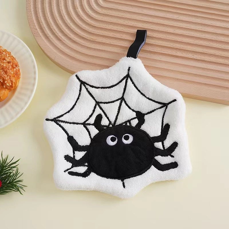 Halloween Cartoon Hanging Hand Towel for Kids Small Tower Skull Bat Design|Home & Kitchen > Bath > Bath Towels