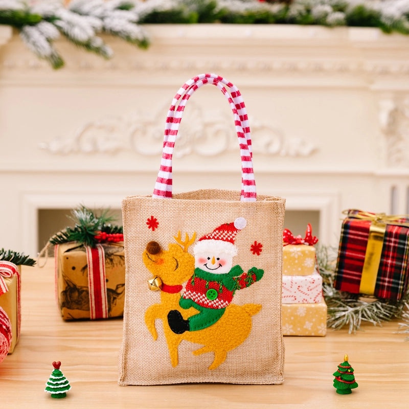 Nordic Christmas Gift Bags with Cute Santa and Elk Design | Holiday Party Supplies