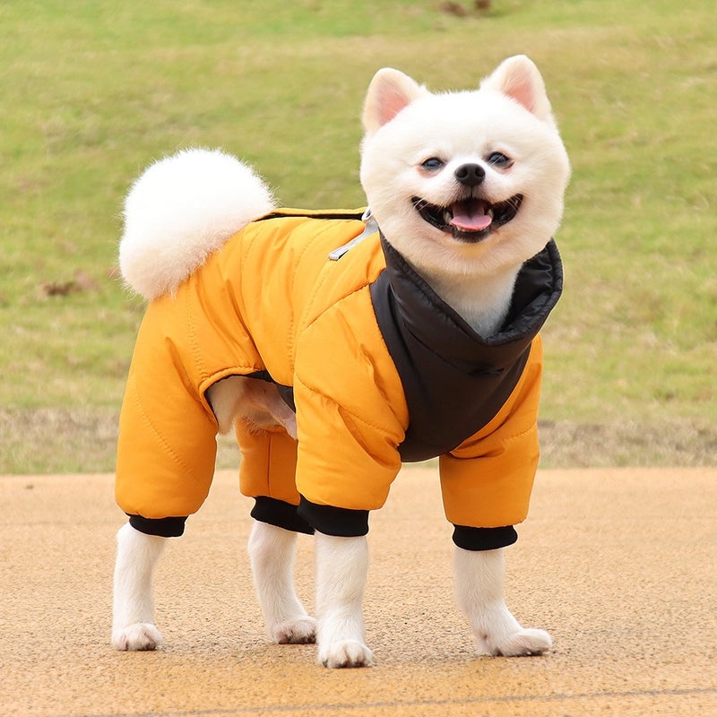 Warm Winter Solid Color Windproof Cotton Dog Jacket | Pet Apparel & Accessories