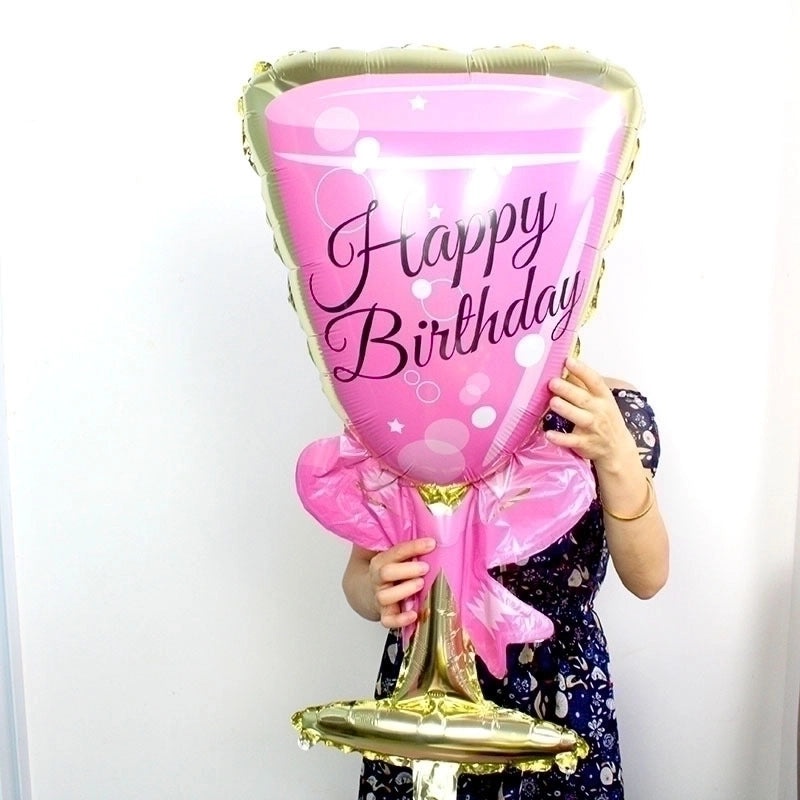 5 Pieces Romantic Beer & Wine Glass Balloons for Birthday Party Festival | Party Decorations Balloons