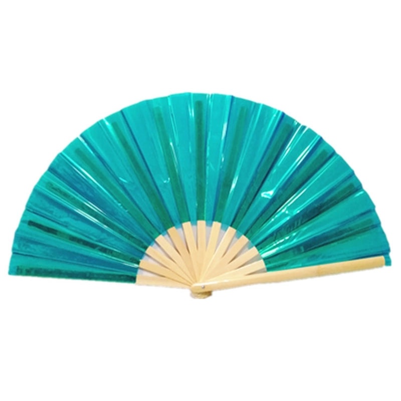 10-inch Solid Color Bamboo Folding Fan with Laser Pattern | Fashion Accessories Fan