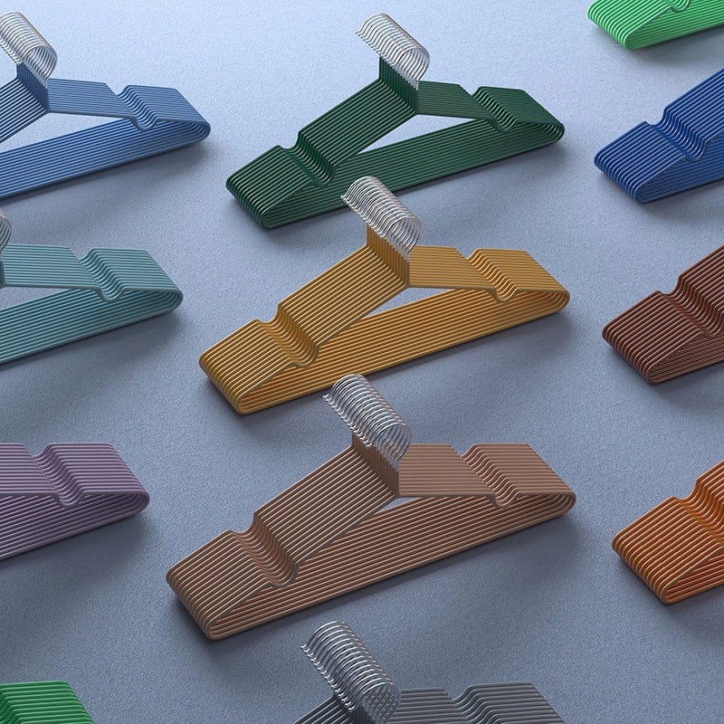 Durable Non-Slip Metal Clothes Hanger with Dip Plastic Coating for Home Use | Home Storage & Organization