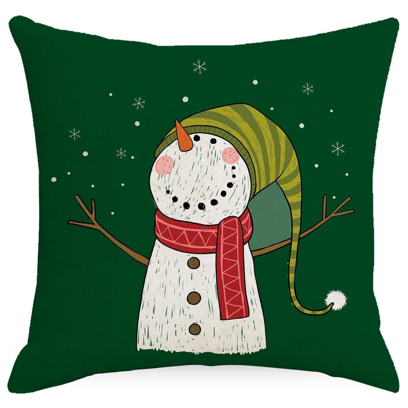 Christmas Tree Decorative Linen Pillow Covers with Festive Socks Letter Print|Home Decor Pillows