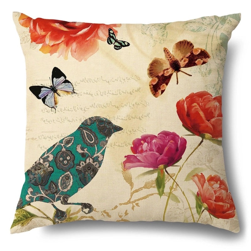 Trendy Animal and Floral Linen Pillow Covers|Home Decor Pillows