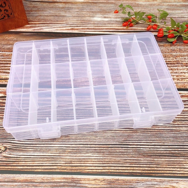 Detachable Plastic Storage Box with 10/15/24/36 Transparent Grids for Makeup Jewelry Fishing Rubber Bands|Storage & Organization