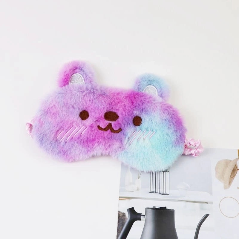 Adorable Cartoon Cotton Plush Satin Sleep Mask | Sleep Accessories