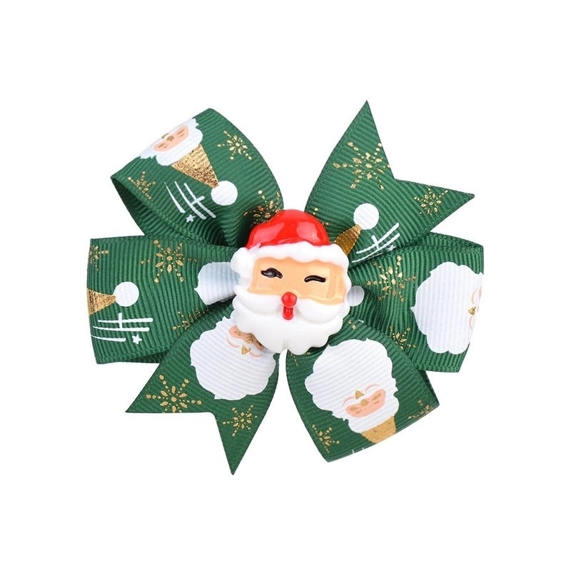 Festive Santa Claus and Snowflake Hairpin for Christmas | Holiday Hair Accessories