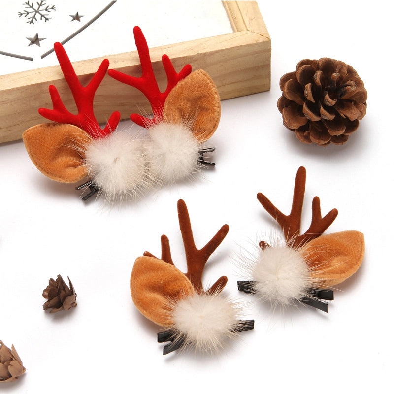 Christmas Cartoon Bow Knot Antlers Hairpin Korean Minimalist Festival Party Accessory|Hair Accessories