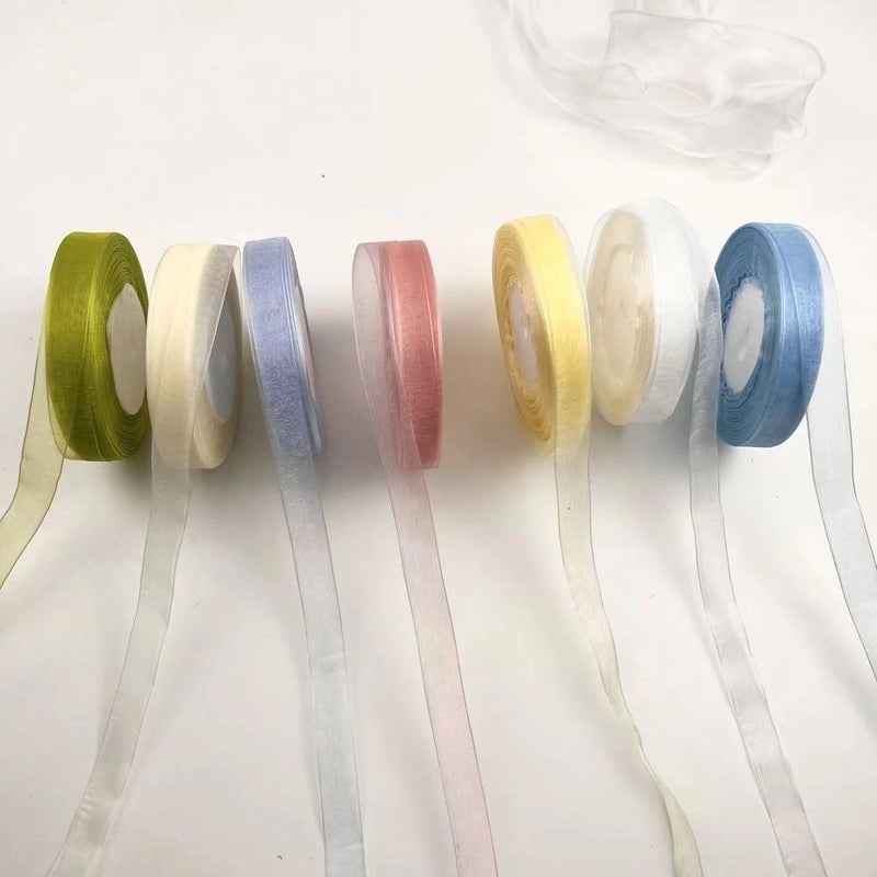 2cm Wide Transparent Snow Pattern Ribbon for Gift Wrapping and Floral Hair Accessories | Gift Packaging & Craft Supplies