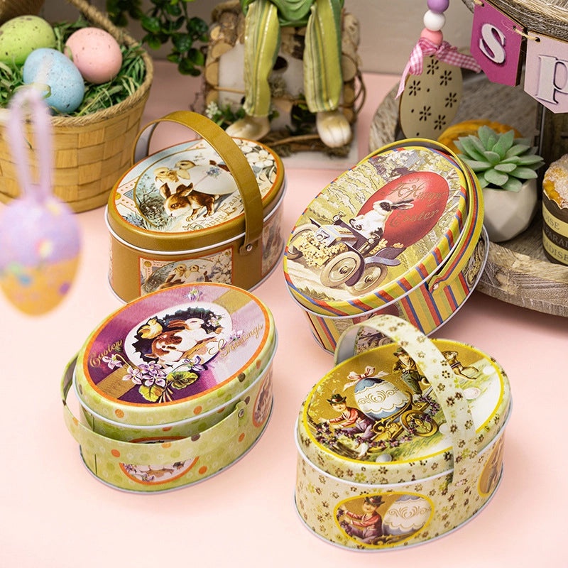 Easter Bunny Iron Storage Box Cute Festival Table Decor|Home Decor & Storage