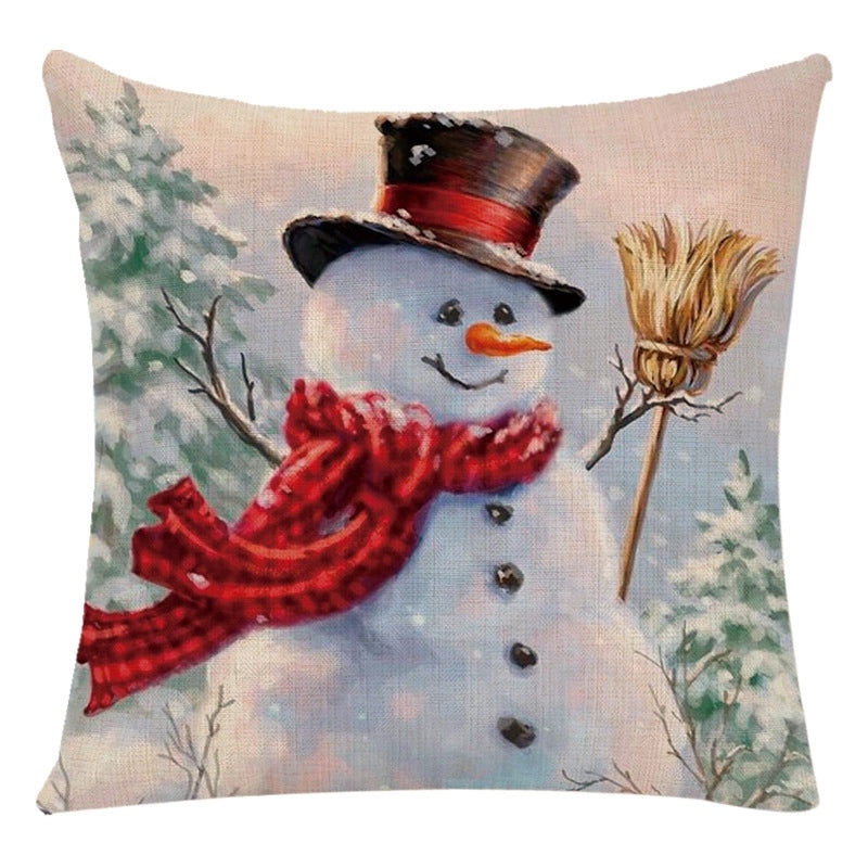 Christmas Santa Snowman Decorative Pillow Covers | Home Decor