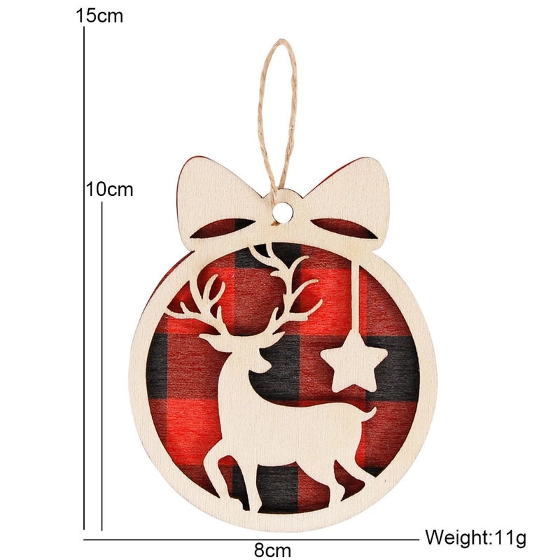 Christmas Wooden Deer Bow Knot Hanging Ornament for Party and Home Decoration|Christmas Ornaments & Decorations