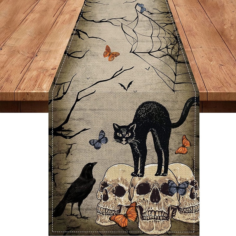 Halloween Chinoiserie Printed Polyester Tablecloth for Festive Decor|Home & Kitchen Table Linens