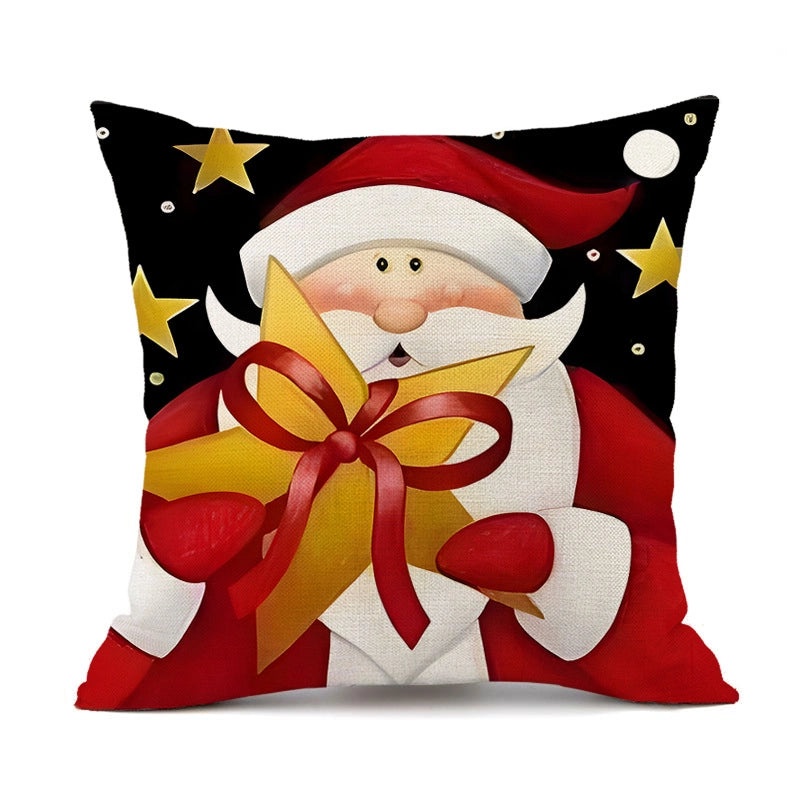 Christmas Linen Santa Claus Pillow Covers for Couch Sofa Decor Cozy Casual Holiday Accents|Home Decor & Pillows