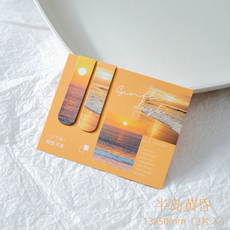 Early Morning Fog Magnetic Bookmarks Set of 6 Artistic Cloud Scenery Designs|Home & Office Accessories