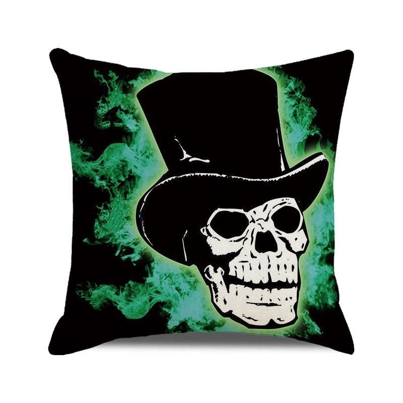 Halloween Skull Cotton Pillow Covers Retro Punk Style for Couch Sofa Decor|Home Decor & Pillows