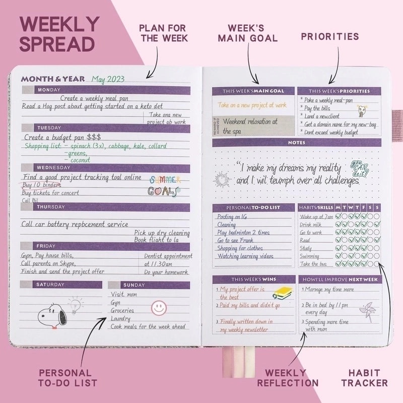 May Plan Weekly Undated Notebook|Stationery & Office Supplies