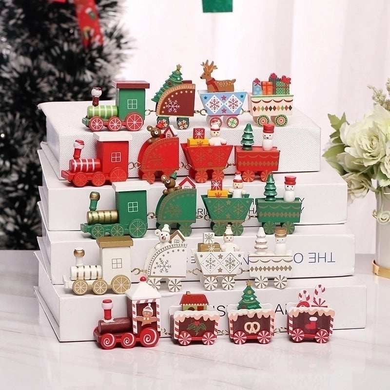 Festive Wooden Christmas Tree Train Gift Box for Indoor Decoration|Home Decor & Holiday Ornaments