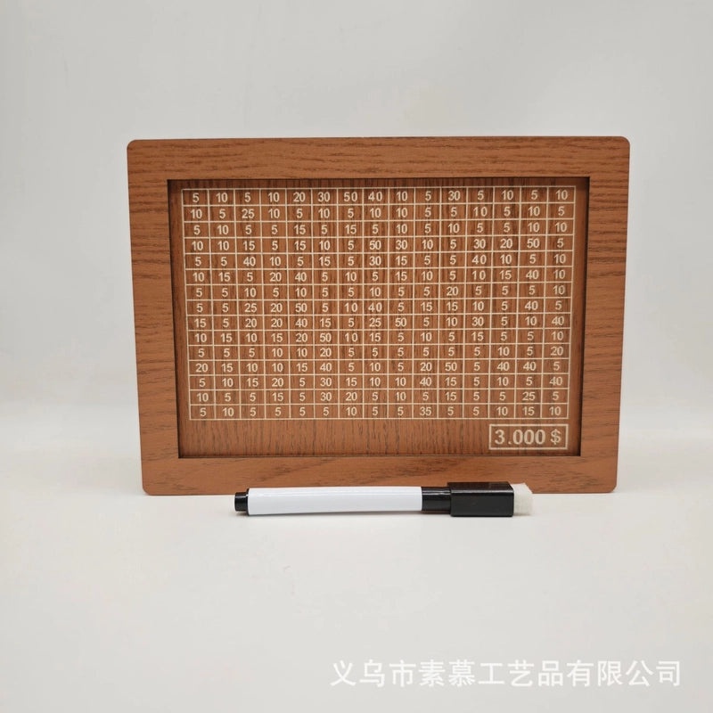 Retro Wooden Square Coin Bank with Number Design | Home Decor & Coin Banks