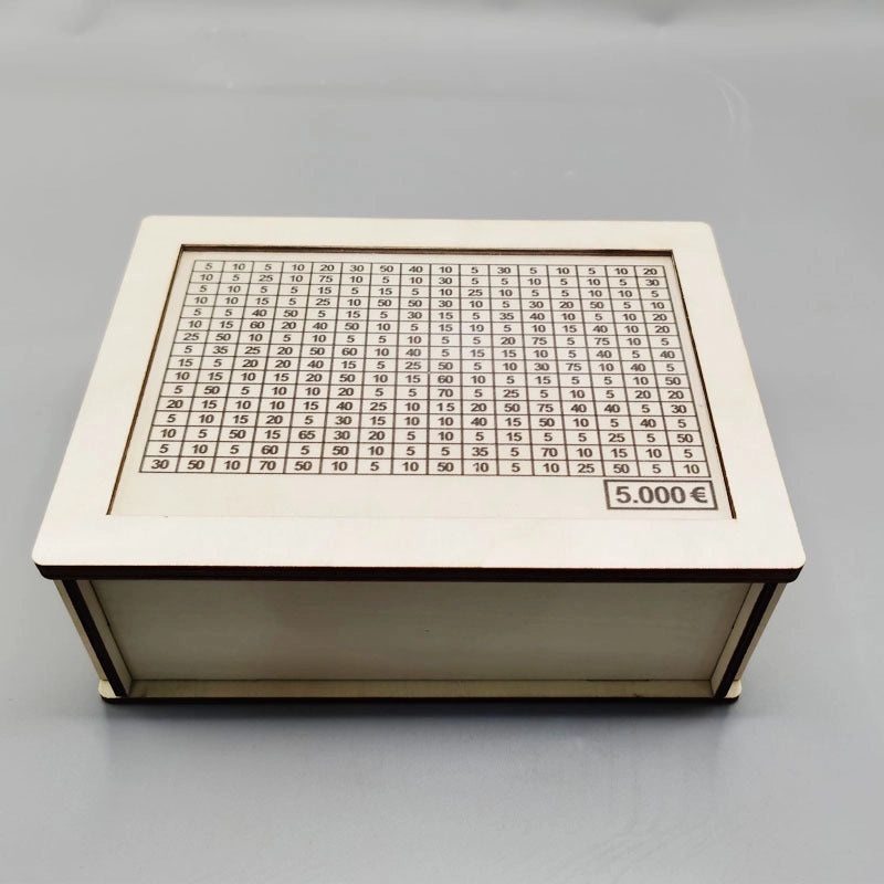 Retro Wooden Square Coin Bank with Number Design | Home Decor & Coin Banks