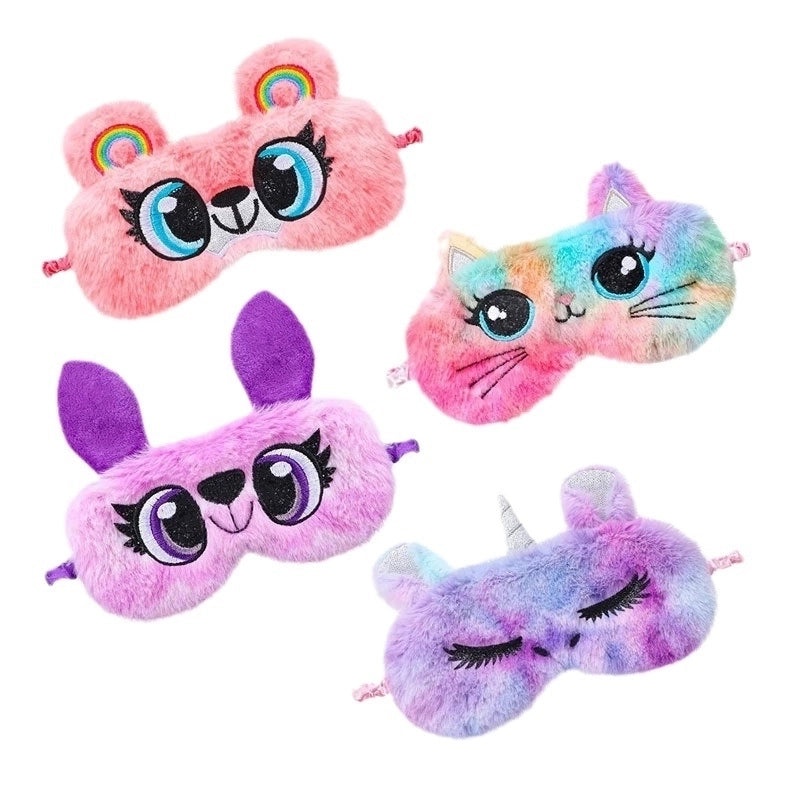 Adorable Cartoon Cotton Plush Satin Sleep Mask | Sleep Accessories
