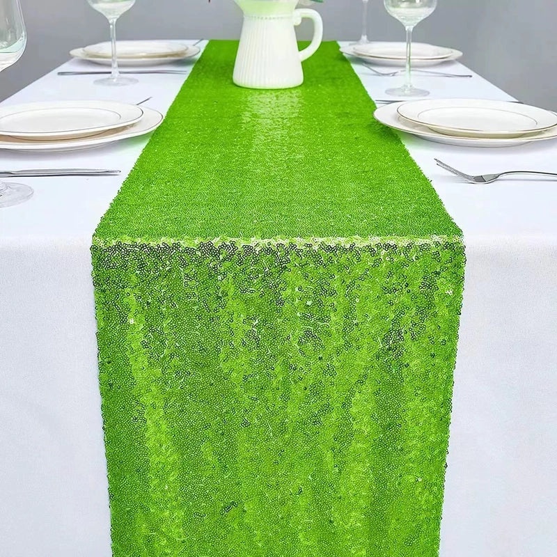 Embroidered Polyester Sequin Table Runner for Wedding & Christmas Decor | Home & Living Table Linens