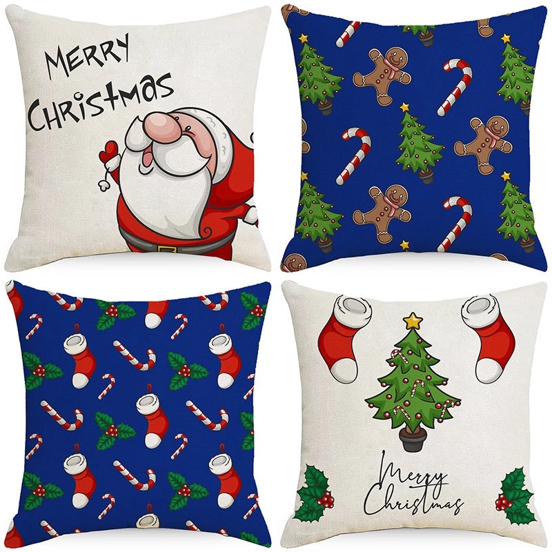 Festive Christmas Stripe Snowflake Pillow Covers | Home Decor & Living Room Accessories