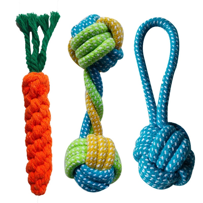 Pet Dental Chew Toy Cotton Rope Puzzle for Puppies Durable Bite Resistant Teeth Cleaning|Pet Supplies - Dog Toys