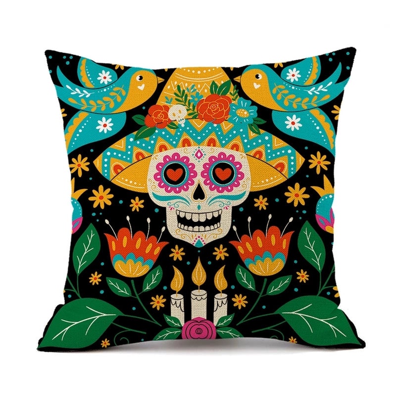 Tropical Vacation Linen Pillow Covers with Printed Design|Home Decor Pillows and Cushions