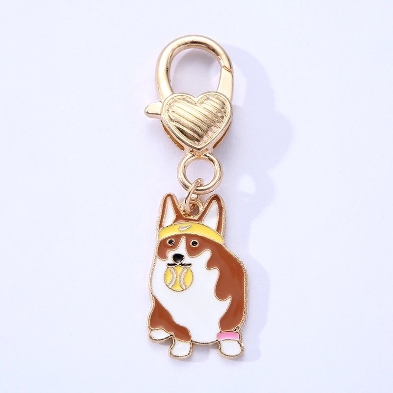 Adorable Dog Shaped Alloy Pendant with Glossy Drip Oil Finish | Pet Jewelry Accessories