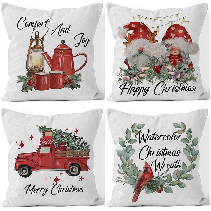 Festive Christmas Stripe Snowflake Pillow Covers | Home Decor & Living Room Accessories