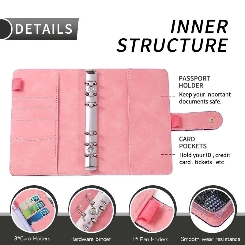 Solid Color PU Leather Spiral Notebook Set for School | Stationery & Office Supplies
