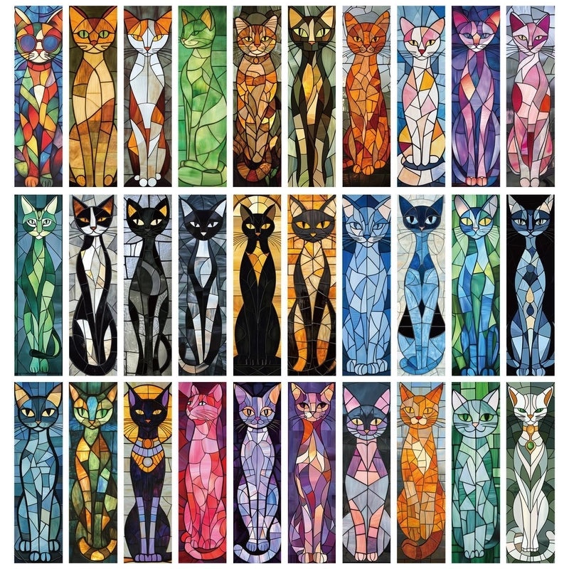 Vintage Color Block Cat Origami Set | Home Decor & Gifts