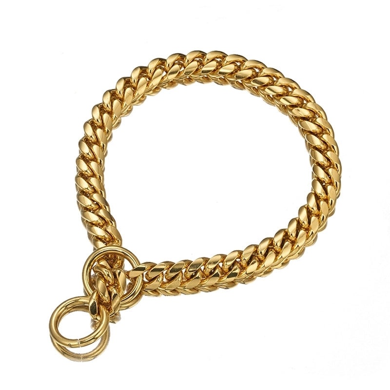 10mm Small Medium Pet Dog Chain Stainless Steel Titanium Gold Cuban Collar Necklace Cat Chain|Pet Accessories