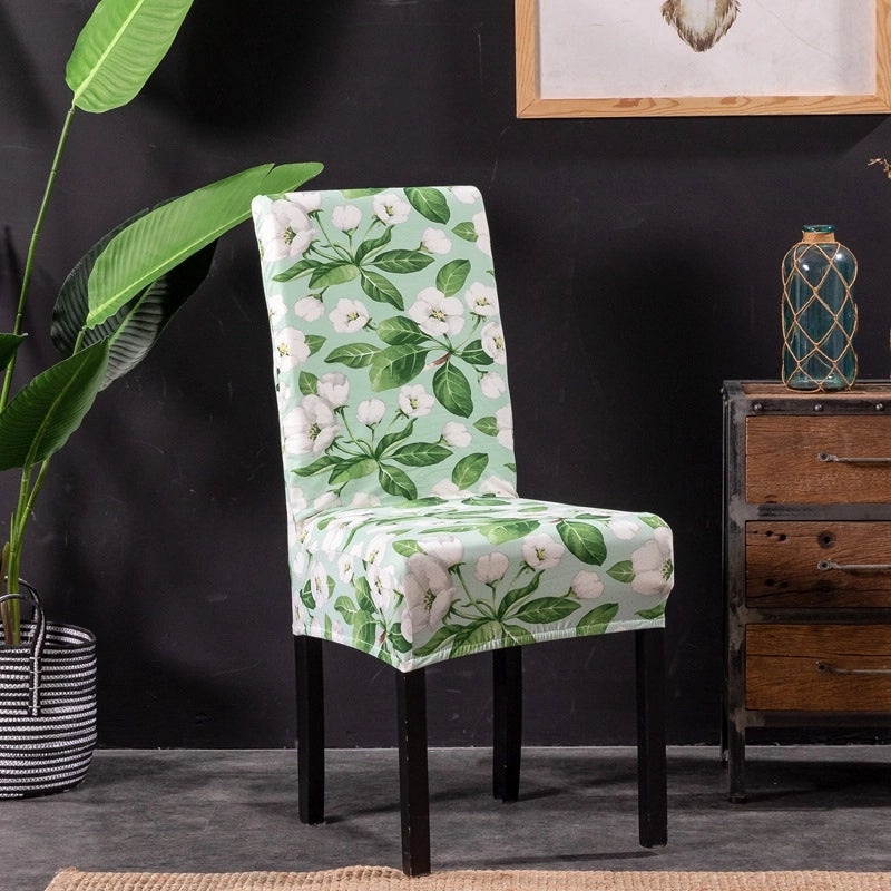 Elastic One-piece Chair Cover Full Hotel Dining Chair Back Protector Simple Slipcover|Home & Living Chair Covers