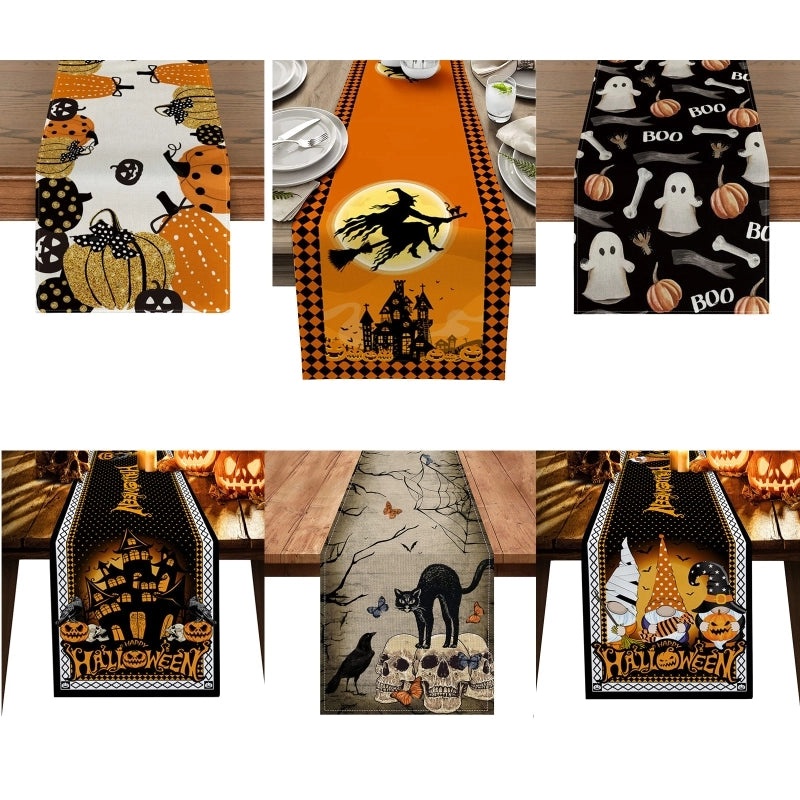 Halloween Chinoiserie Printed Polyester Tablecloth for Festive Decor|Home & Kitchen Table Linens
