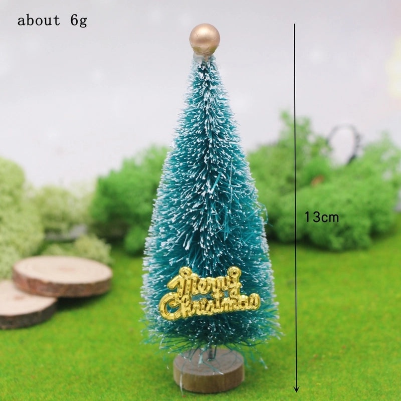 Miniature Snow Tower Pine Christmas Tree with Sisal Silk for Dollhouse Scene | Home Decor & Miniatures