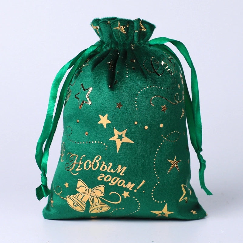 Christmas Minimalist Snowflake Tree Flocking Gift Bags Holiday Wrapping Supplies|Holiday Gift Wrapping